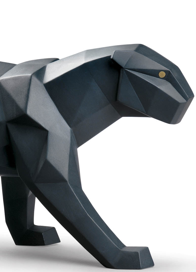 Panther Figurine. Black matte