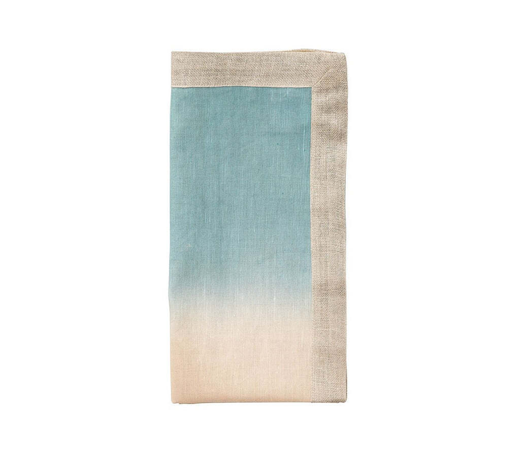 Dip Dye Napkin in Natural & Seafoam, Set of 4