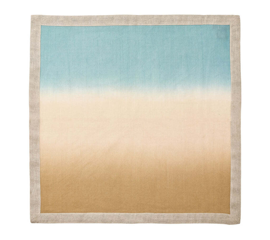 Dip Dye Napkin in Natural & Seafoam, Set of 4