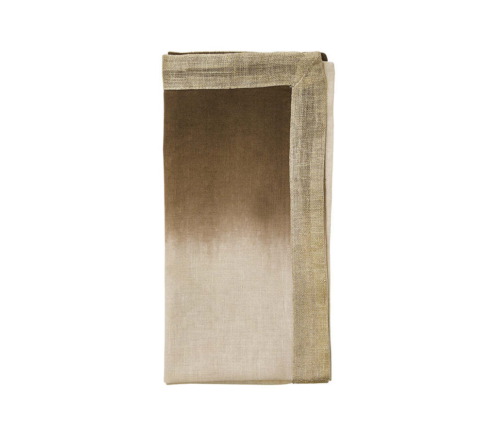 Dip Dye Napkin in Natural, Brown & Gold, Set of 4