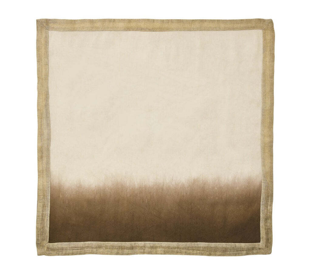 Dip Dye Napkin in Natural, Brown & Gold, Set of 4