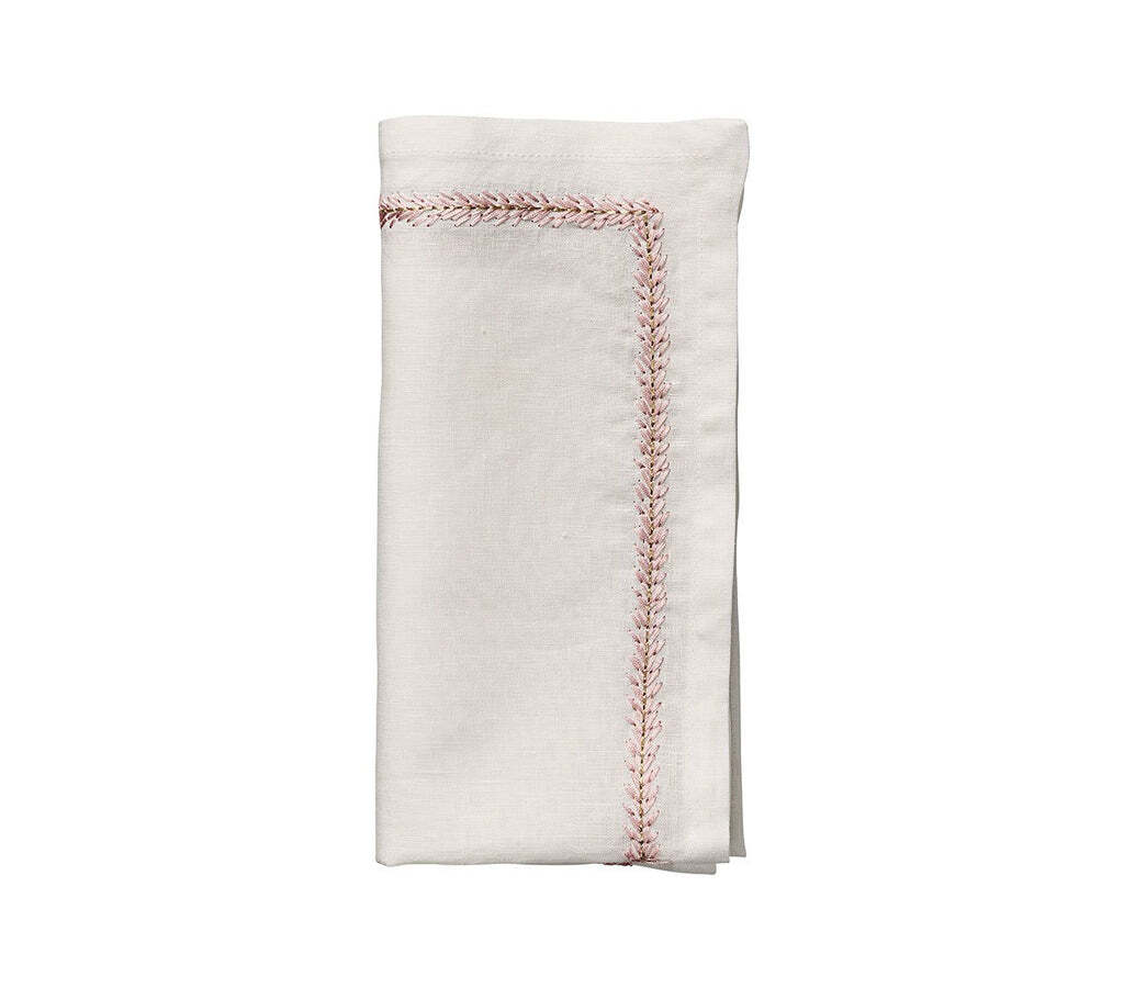 Jardin Napkin in White & Blush, Set of 4