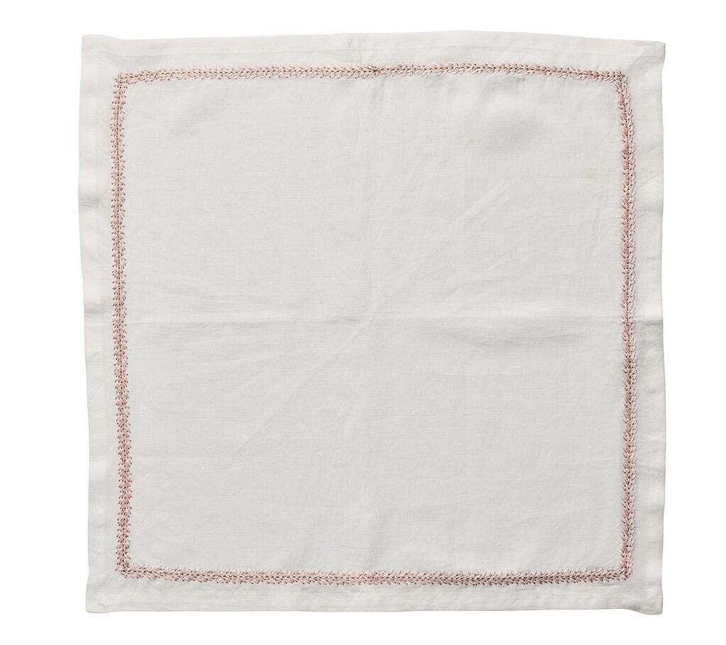 Jardin Napkin in White & Blush, Set of 4