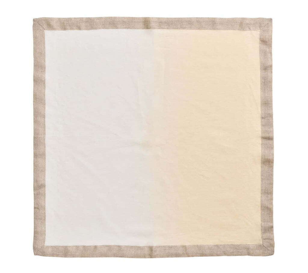 Dip Dye Napkin in White & Beige, Set of 4