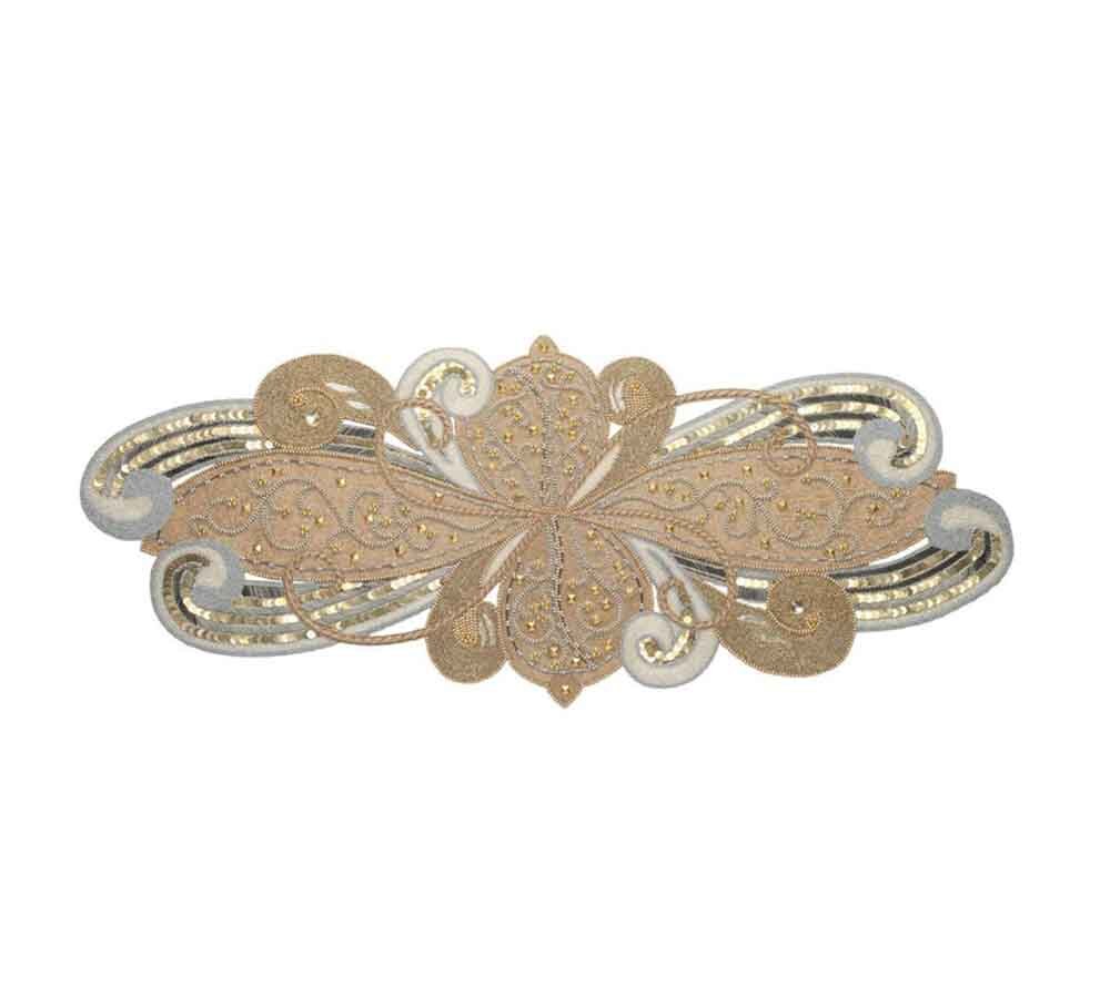 Art Nouveau Table Runner in Silver & Gold