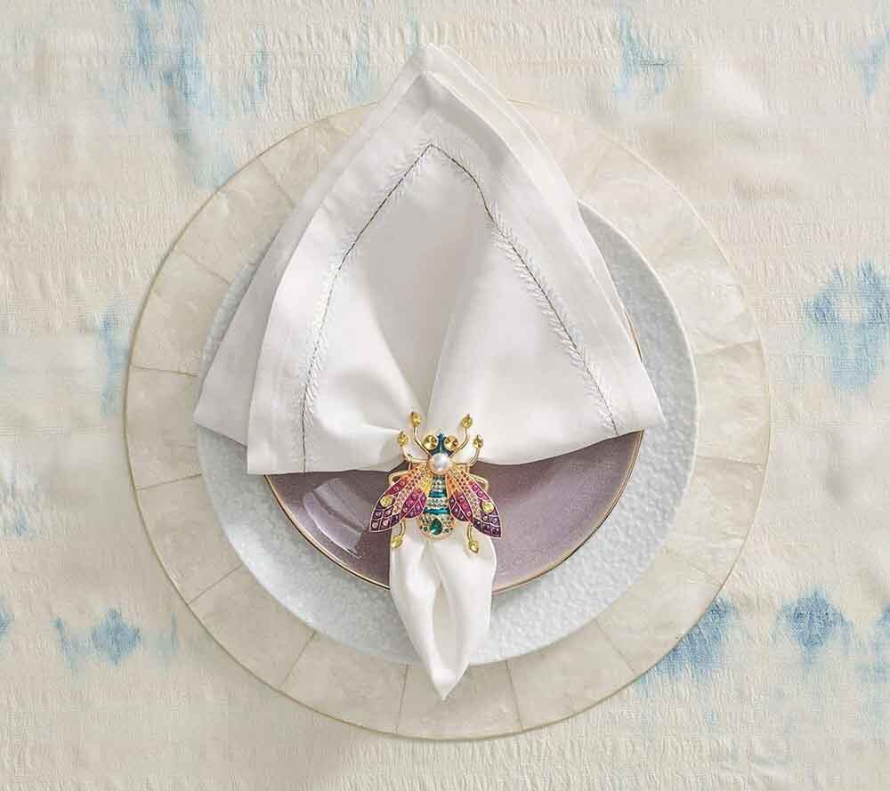 Glam Fly Napkin Ring in Multi, Set of 4 in a Gift Box