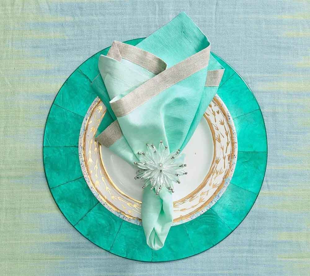 Constellation Napkin Ring in Seafoam, Set of 4