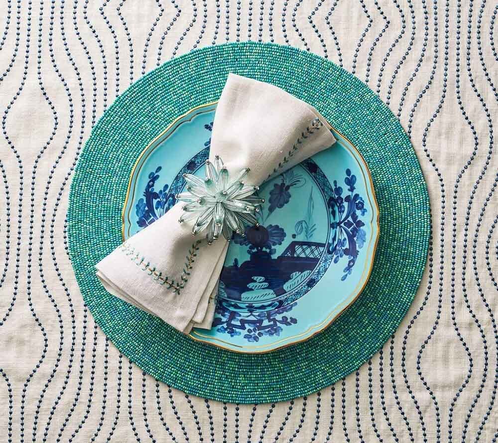 Constellation Napkin Ring in Seafoam, Set of 4