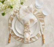 Glam Fly Napkin Ring in Ivory, Gold, & Silver Set of 4 in a Gift Box