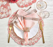 Flora Napkin Ring in Blush & Gold, Set of 4