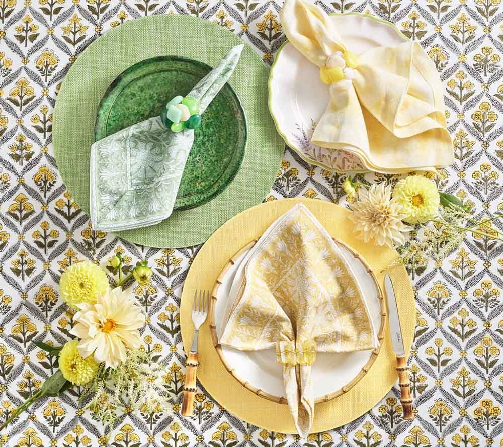 Sea Stone Napkin Ring in Yellow, Set of 4