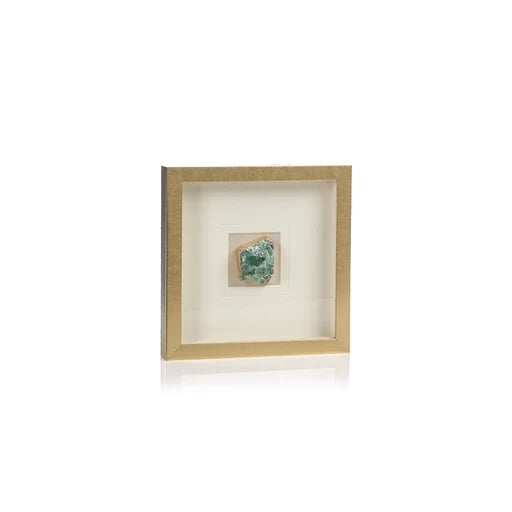 Gold Framed Emerald Crystal 12x12x1.5