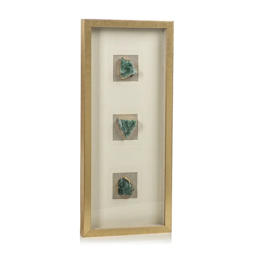 Gold Framed Emerald Crystal 12x28x1.5