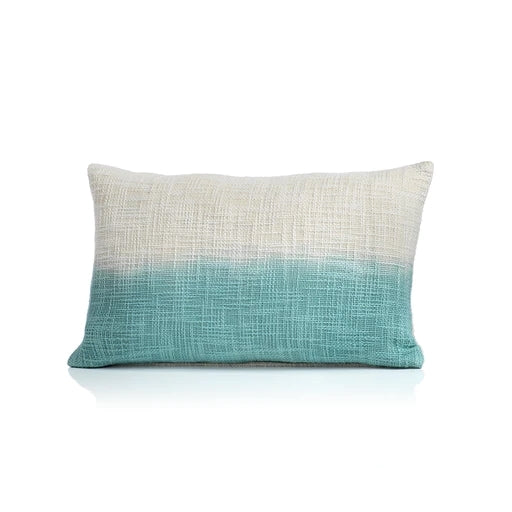 Paros Tie Dye Throw Pillow-Single Horizontal Stripe-Blue
