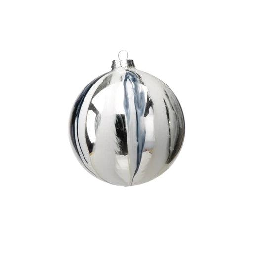  Silver Ball Ornament- Med