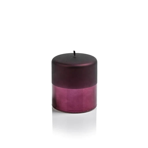 Total Metallic Pillar Candle 3.5x4-Burgundy