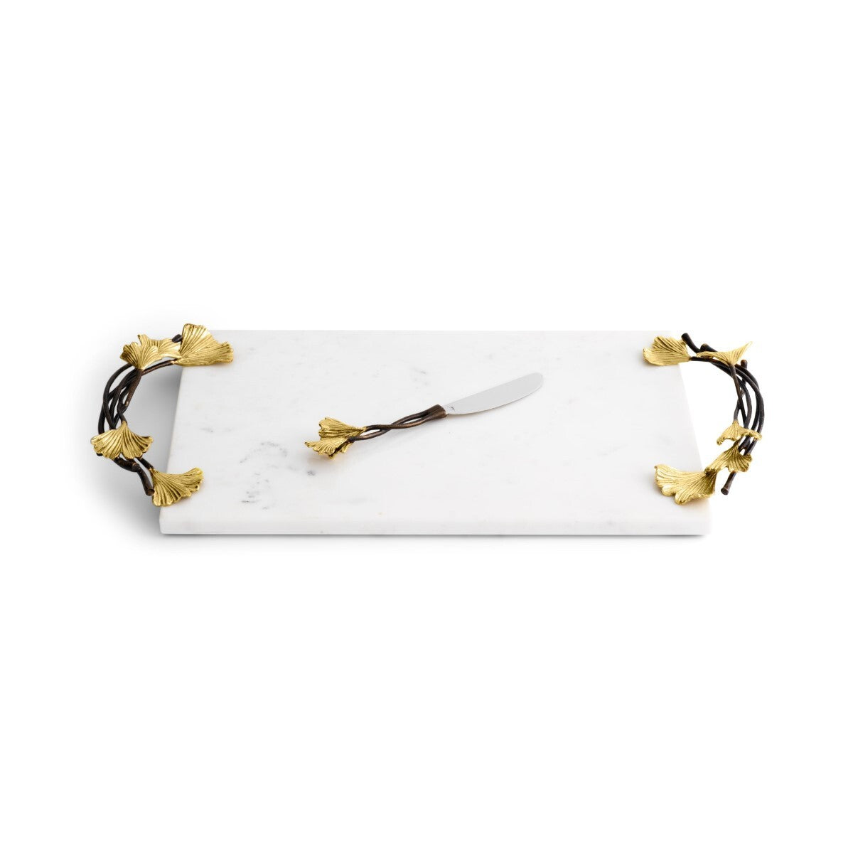 Golden Ginkgo Large Cheese Board With Knife