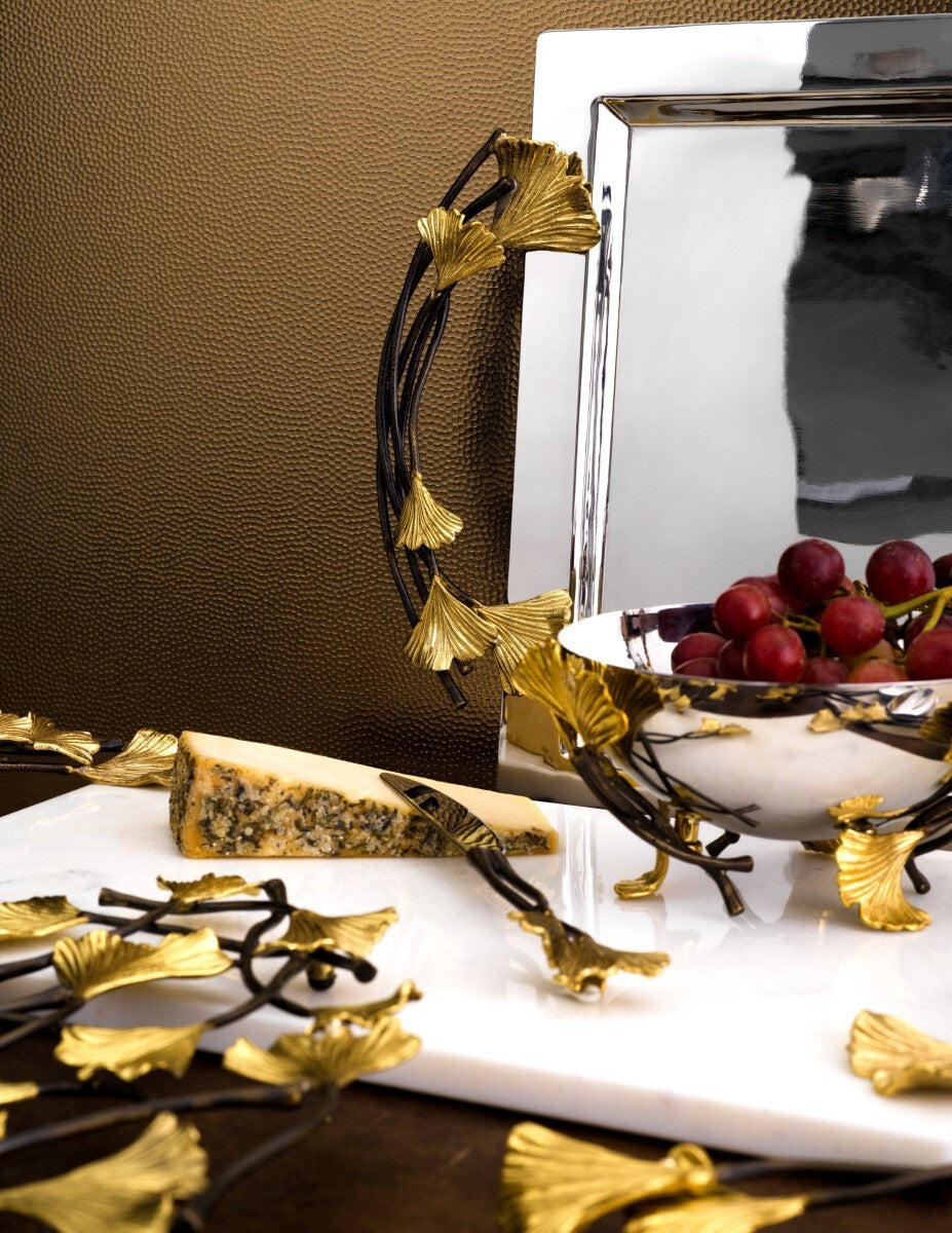 Golden Ginkgo Large Cheese Board With Knife