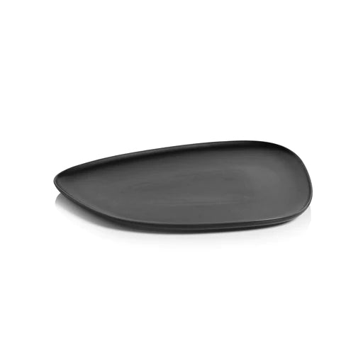 Skive Organic Ceramic Platter- Black 16.75
