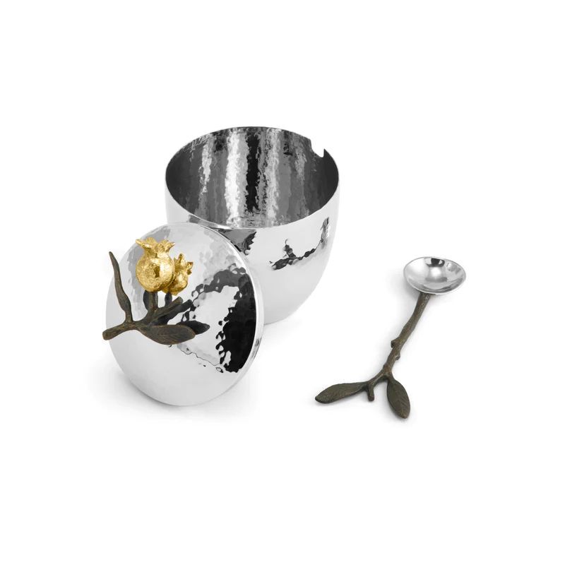 Pomegranate Sugar Pot w/ Spoon