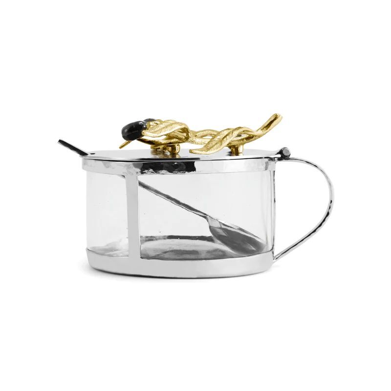 Olive Branch Condiment Container with Spoon