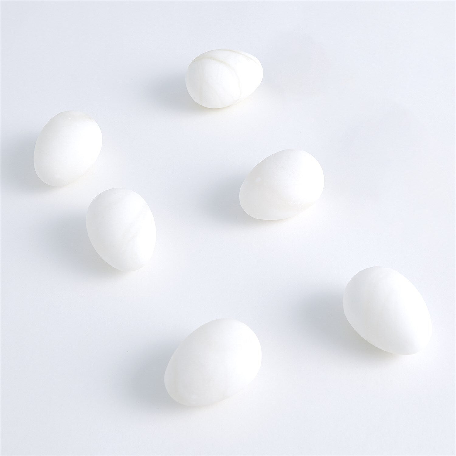 6 Alabaster Eggs-White