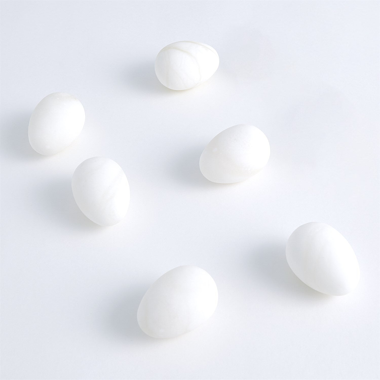 S/6 Alabaster Eggs-White