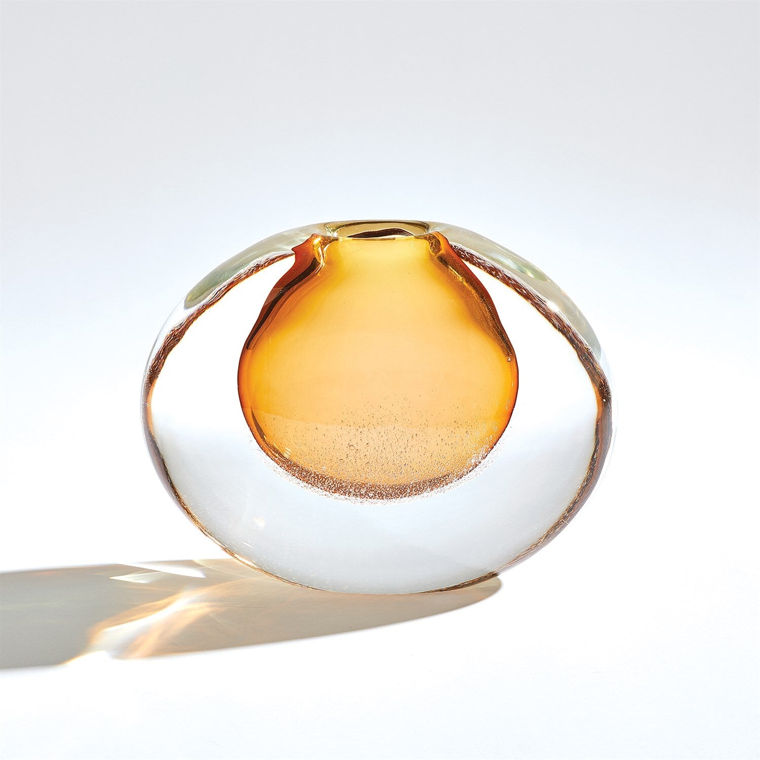 Micro Bubble Vase-Amber-Sm
